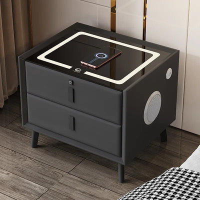 Smart Bedside Table With Wireless Charging And Fingerprint Lock