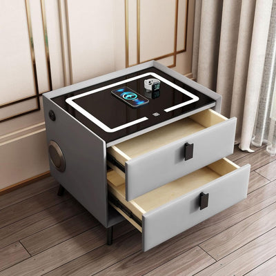 Smart Bedside Table With Wireless Charging And Fingerprint Lock