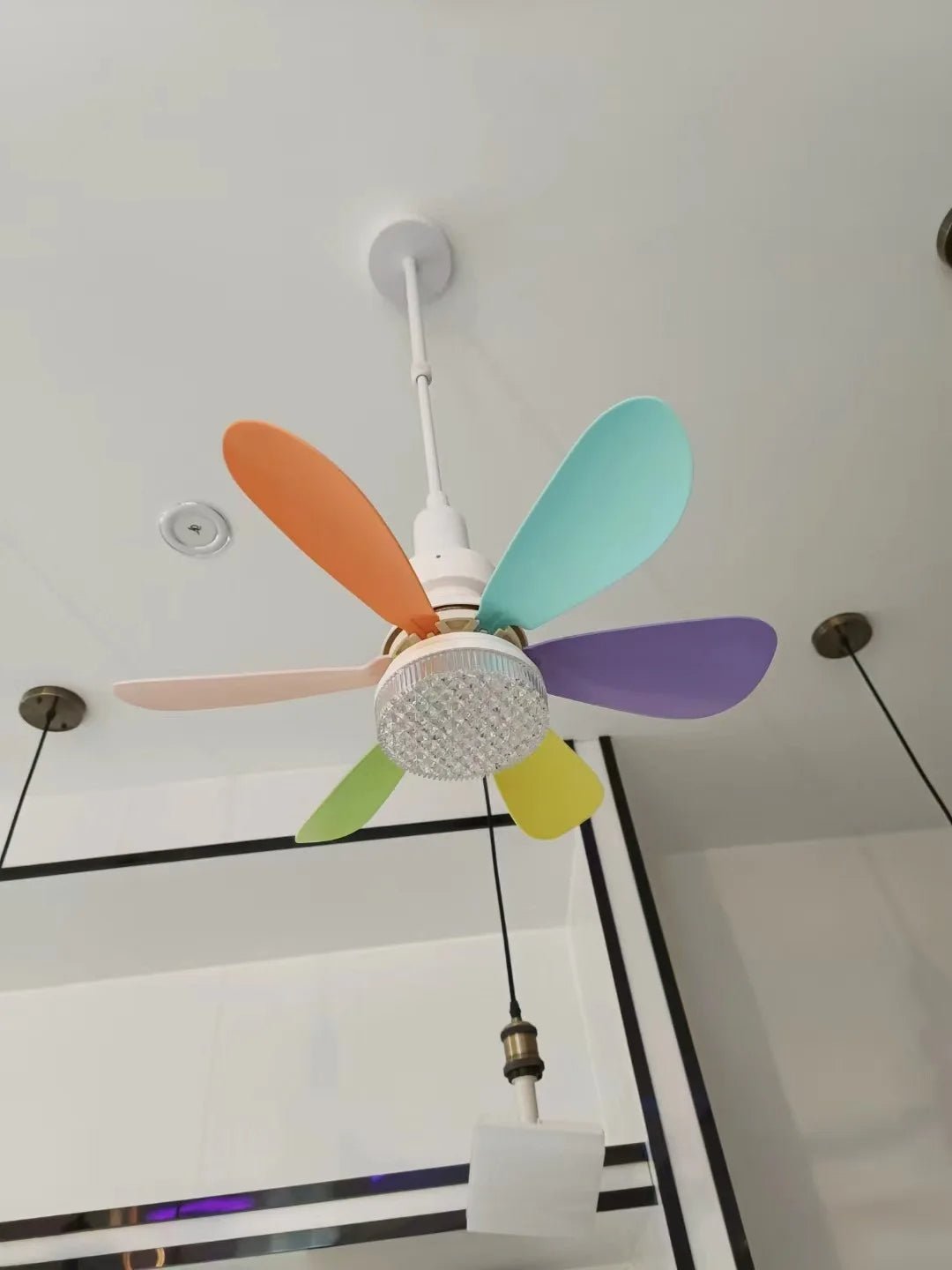 Smart Control Light Fan With 6 Leaves LED Bulb And Remote