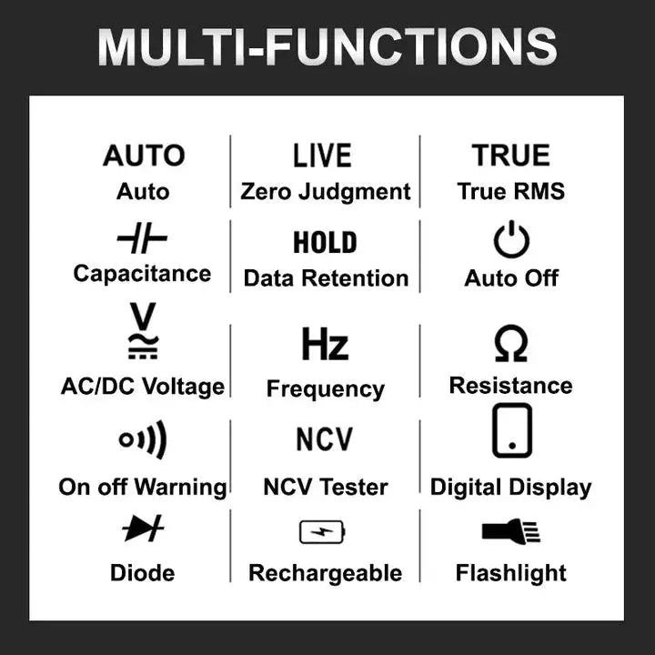 Digital Multimeter Accurate Electric Voltage Current Tester Tool