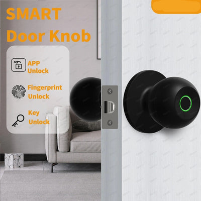 Smart Fingerprint Door Knob Lock Keyless Biometric Entry For Home