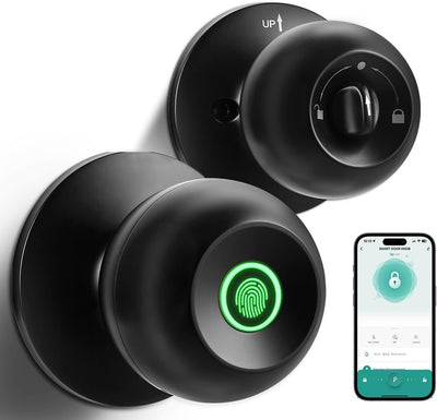 Smart Fingerprint Door Knob Lock Keyless Biometric Entry For Home