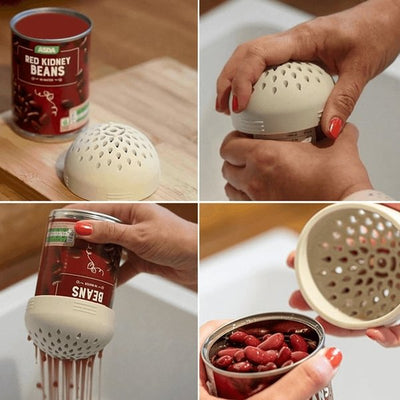 Snap On Colander Portable Silicone Mini Can Drainer For Chickpeas Fruit