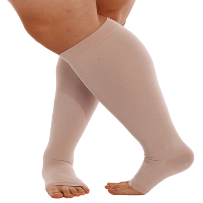 Plus Size Compression Socks Open Toe Comfortable Support