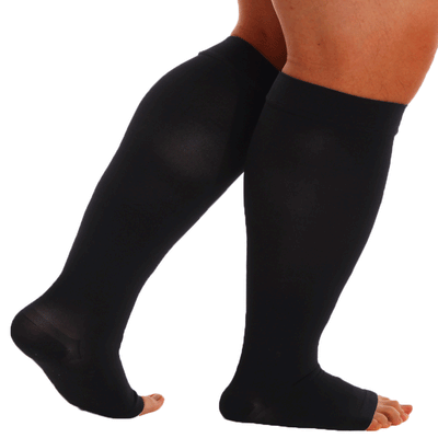 Plus Size Compression Socks Open Toe Comfortable Support