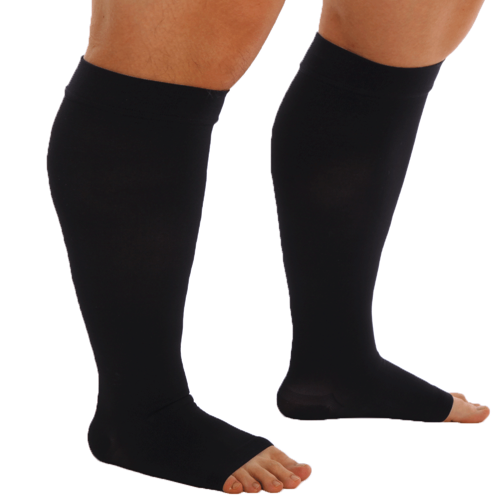 Plus Size Compression Socks Open Toe Comfortable Support