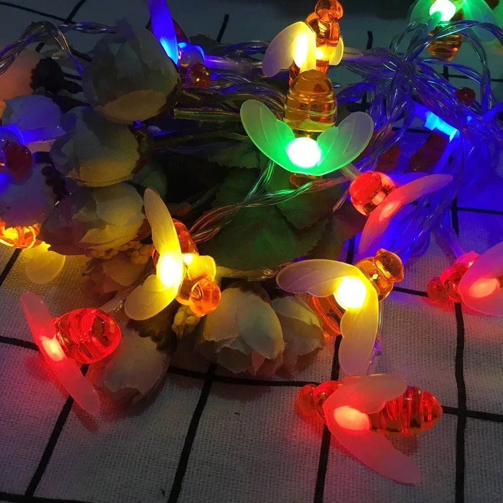 Solar Honey Bee String Lights Waterproof Outdoor Garden Party Lighting