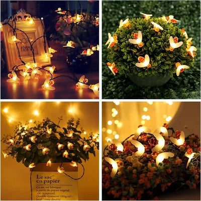 Solar Honey Bee String Lights Waterproof Outdoor Garden Party Lighting