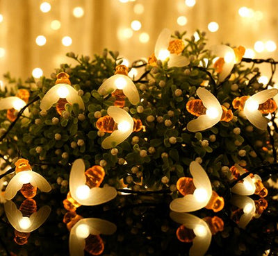 Solar Honey Bee String Lights Waterproof Outdoor Garden Party Lighting