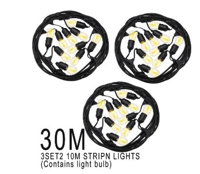 Solar Garden Festoon Lights Waterproof LED String With S14 Bulbs