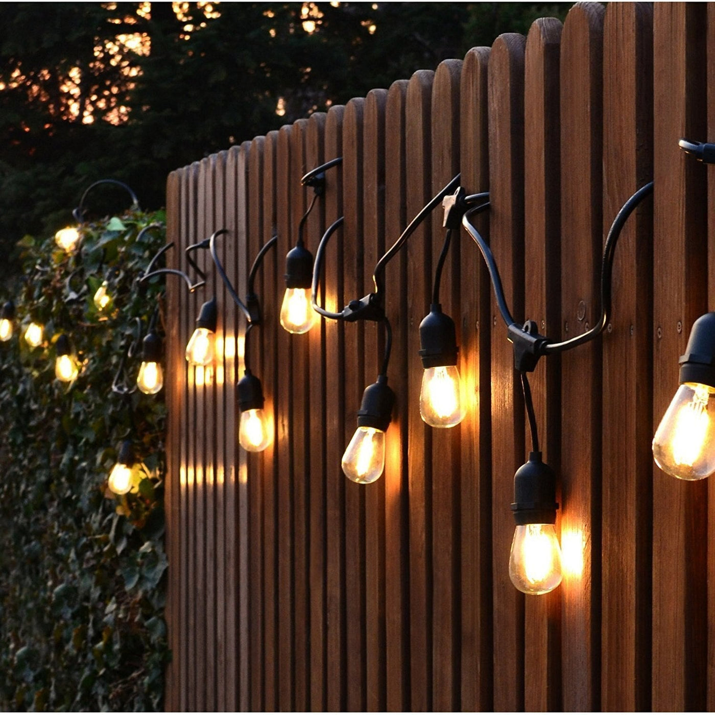 Solar Garden Festoon Lights Waterproof LED String With S14 Bulbs