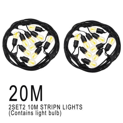 Solar Garden Festoon Lights Waterproof LED String With S14 Bulbs
