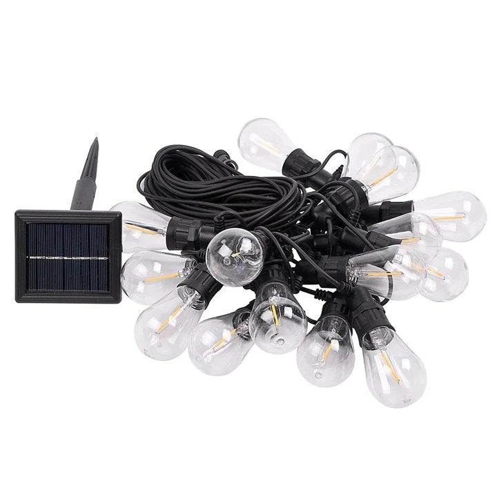 Solar Garden Festoon Lights Waterproof LED String With S14 Bulbs