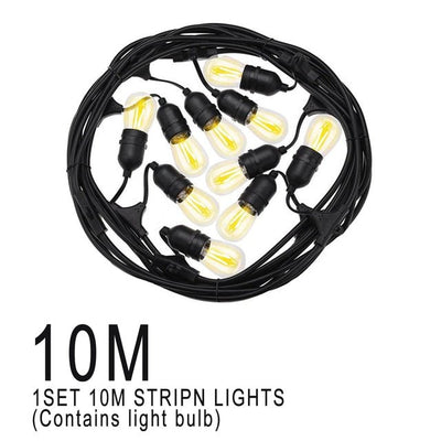 Solar Garden Festoon Lights Waterproof LED String With S14 Bulbs