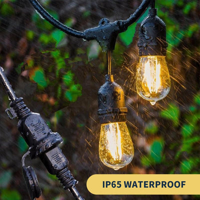 Solar Garden Festoon Lights Waterproof LED String With S14 Bulbs