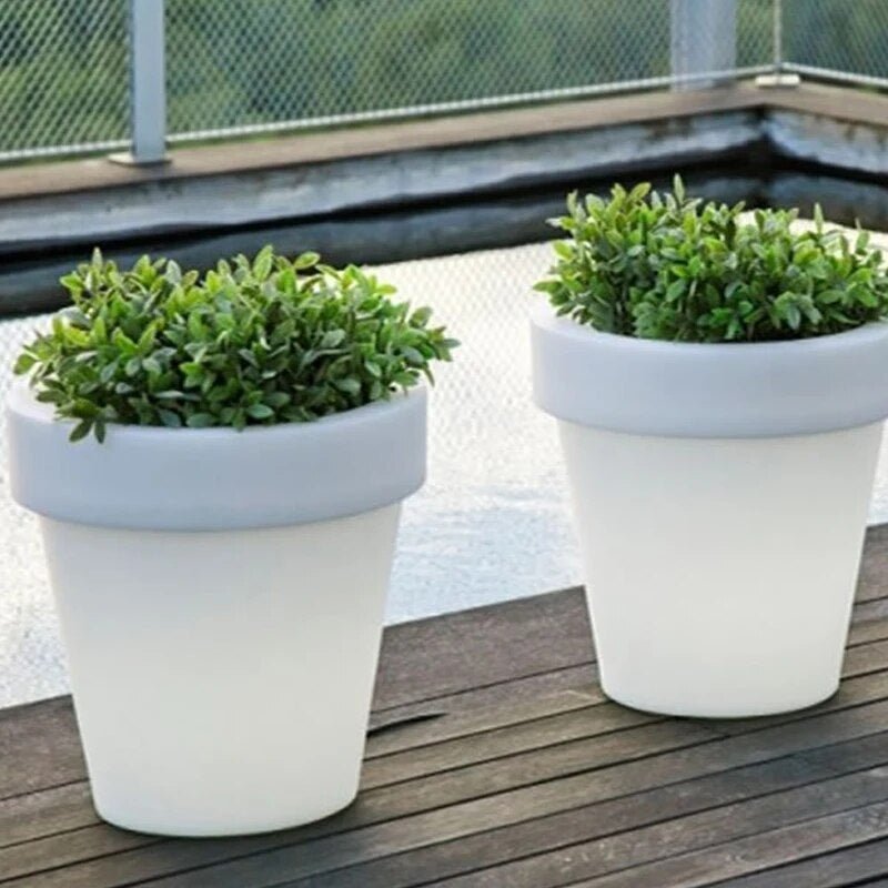 Solar Power Lighting Flowerpot LED Garden Outdoor Decoration