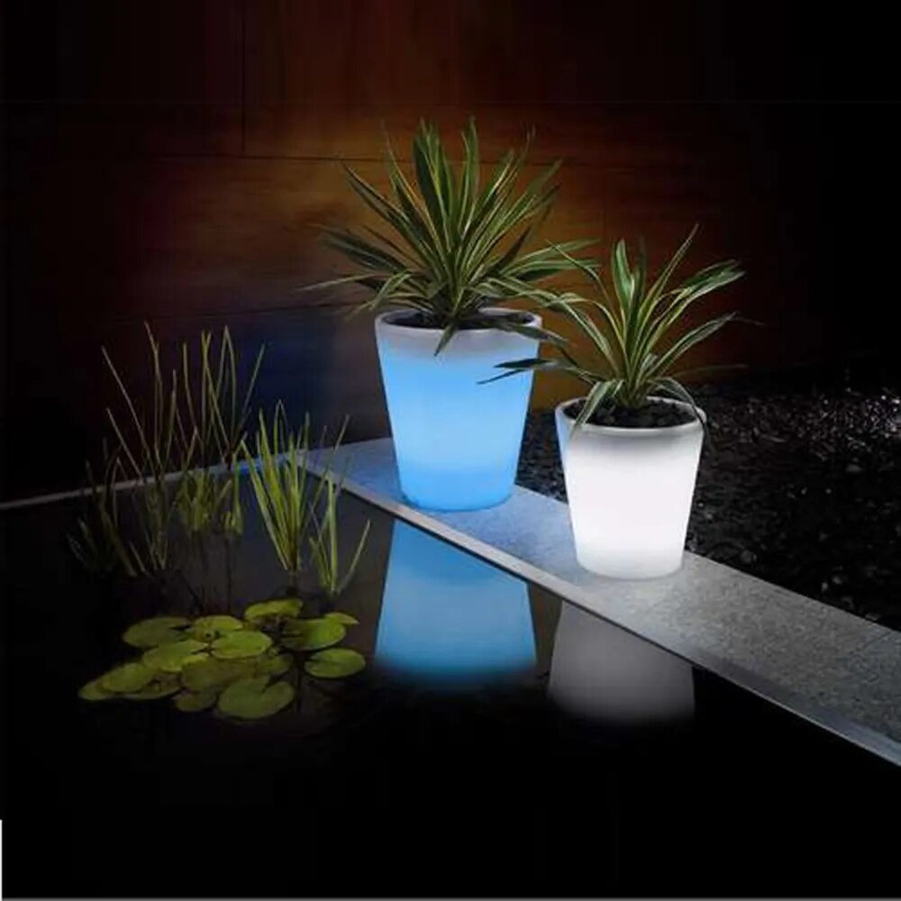 Solar Power Lighting Flowerpot LED Garden Outdoor Decoration