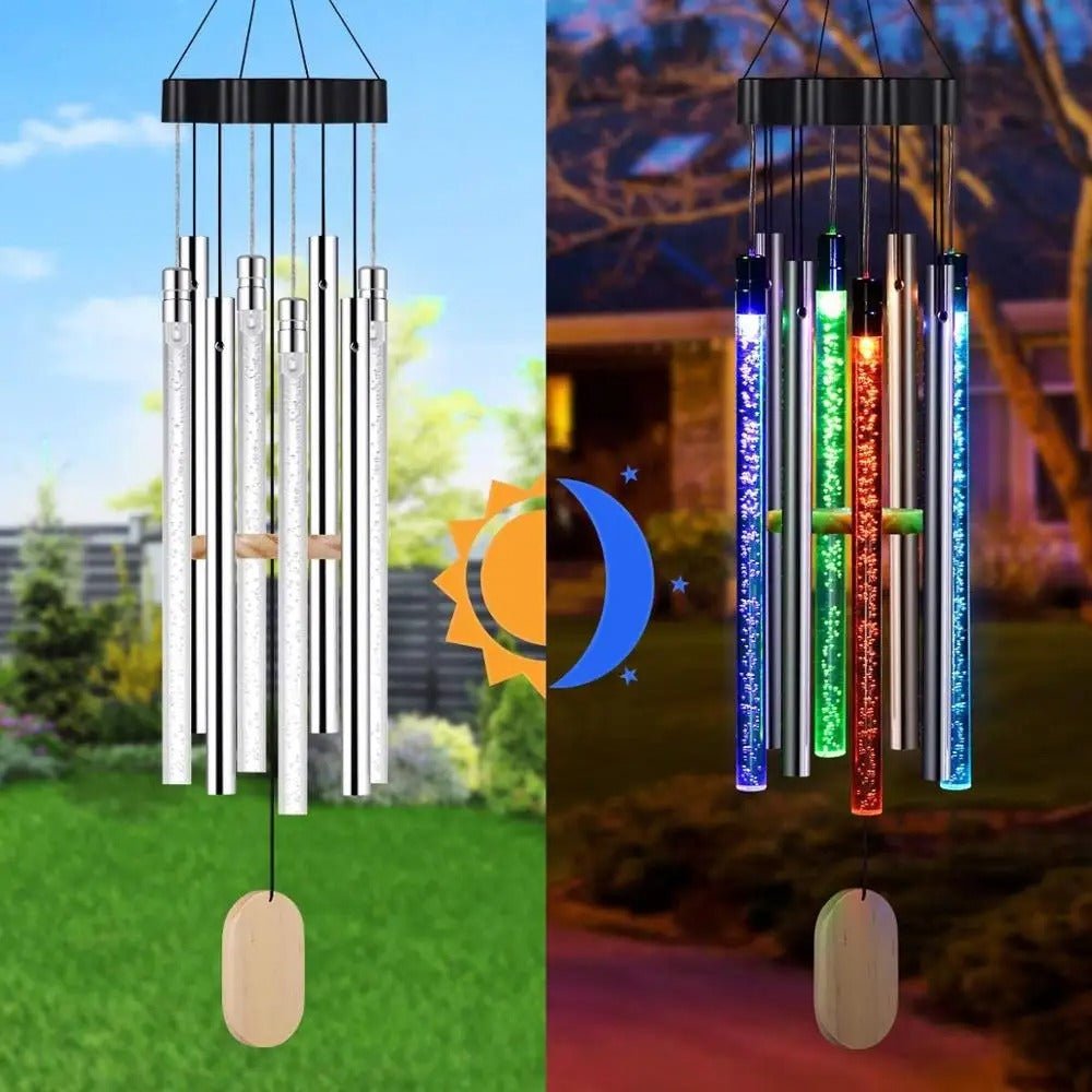 Solar Powered LED Windchimes Waterproof Decorative Garden Patio Lights