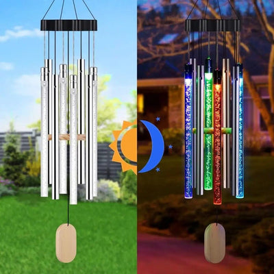 Solar Powered LED Windchimes Waterproof Decorative Garden Patio Lights