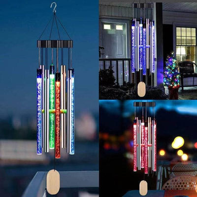 Solar Powered LED Windchimes Waterproof Decorative Garden Patio Lights