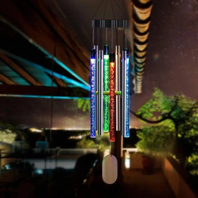 Solar Powered LED Windchimes Waterproof Decorative Garden Patio Lights