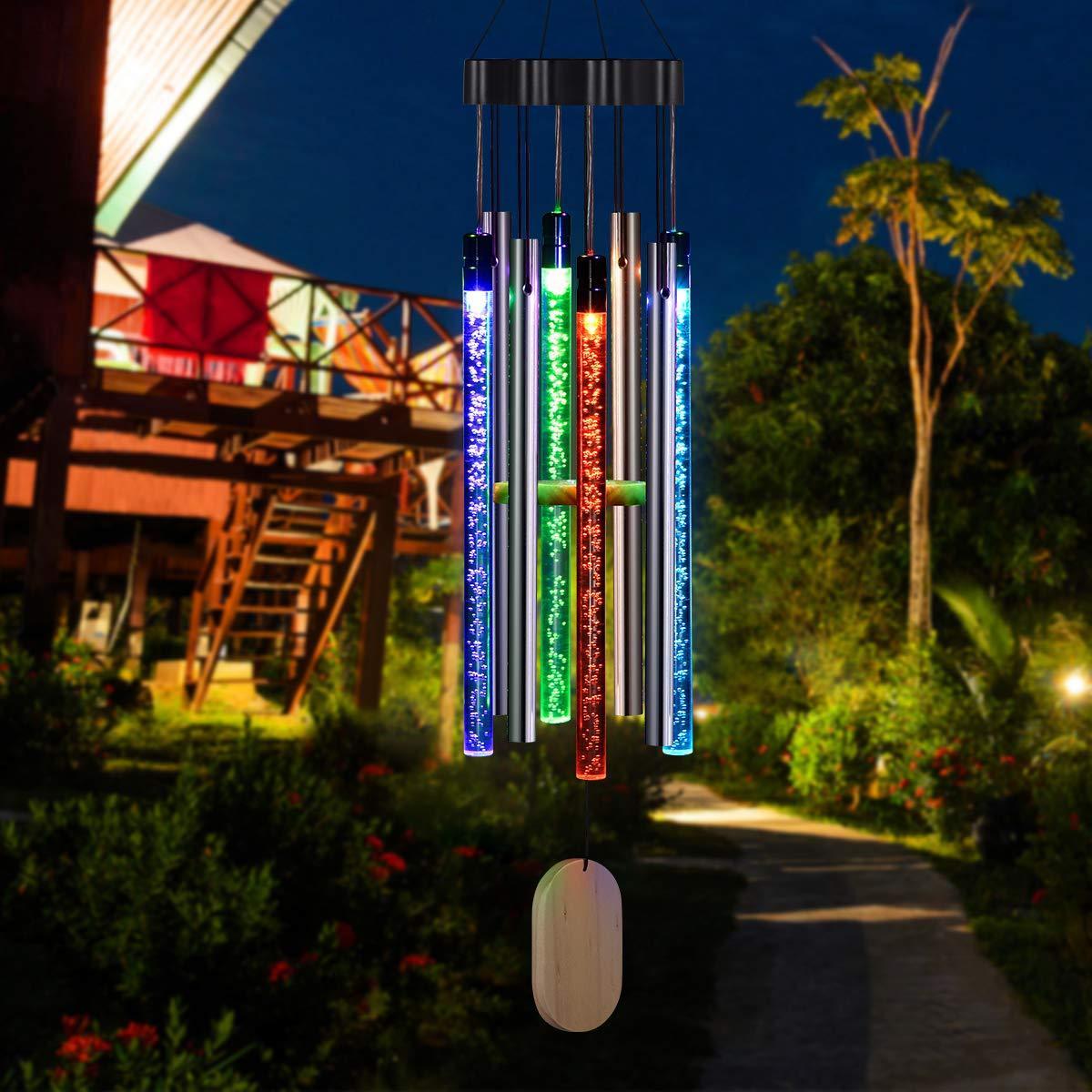 Solar Powered LED Windchimes Waterproof Decorative Garden Patio Lights
