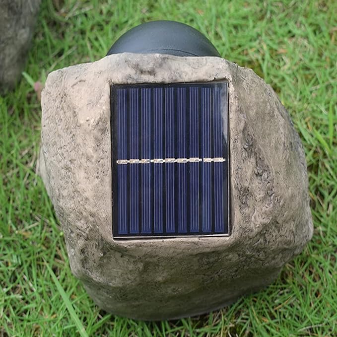 Solar Powered Rock Light Waterproof Garden Stone Lamp Outdoor
