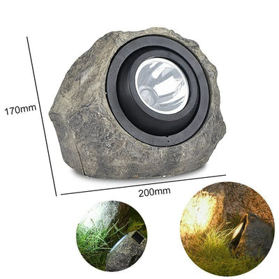 Solar Powered Rock Light Waterproof Garden Stone Lamp Outdoor