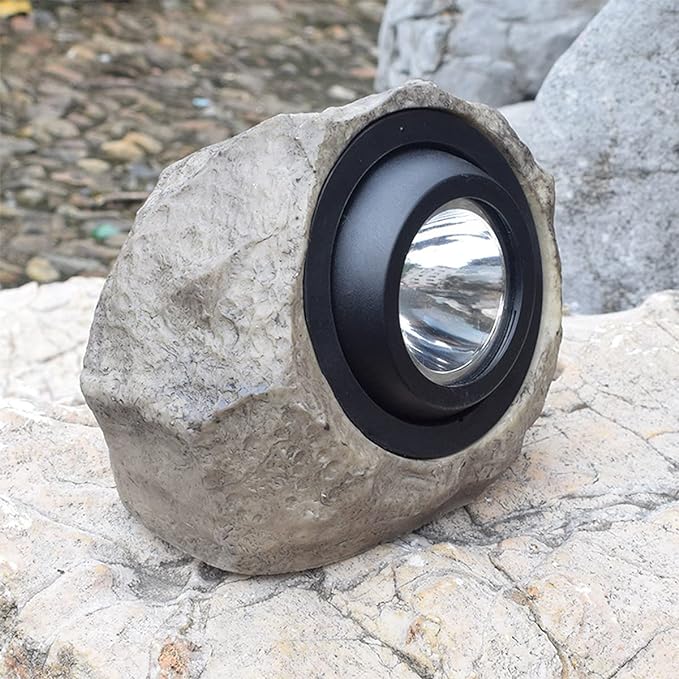 Solar Powered Rock Light Waterproof Garden Stone Lamp Outdoor