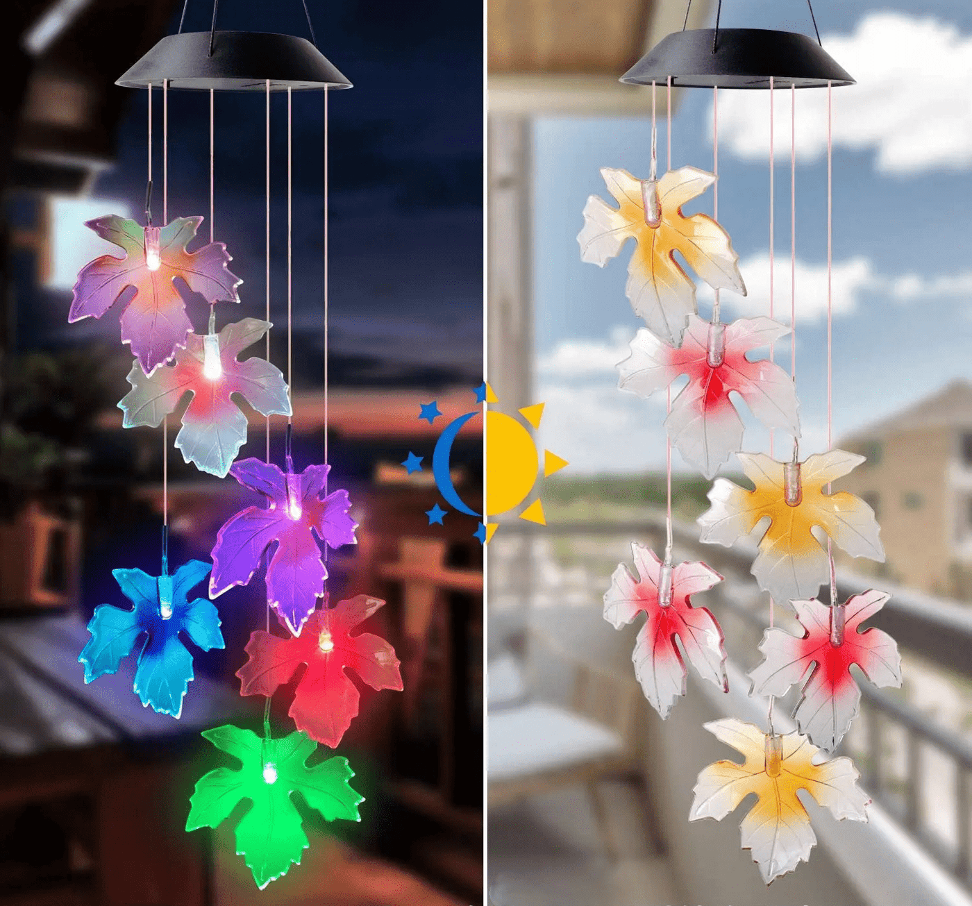 Solar Wind Chime Lights Colorful LED Animal Outdoor Garden Decor
