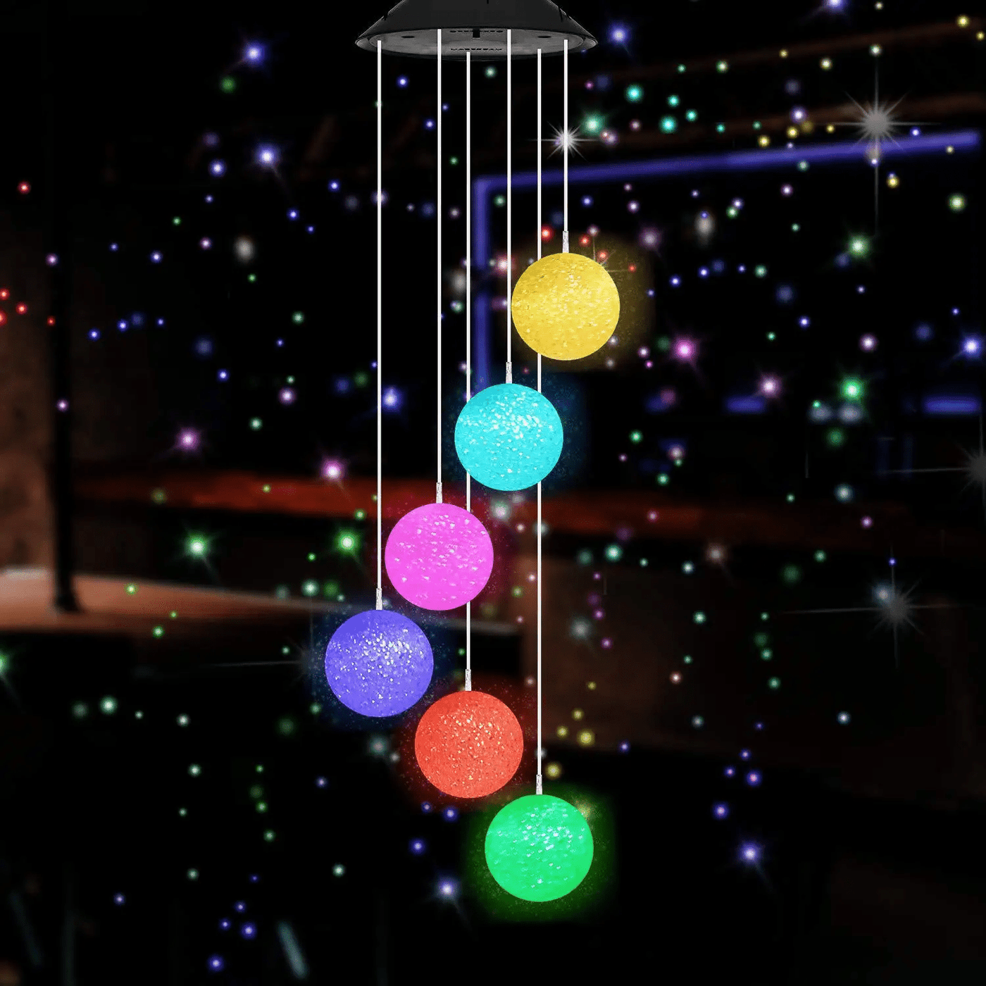 Solar Wind Chime Lights Colorful LED Animal Outdoor Garden Decor