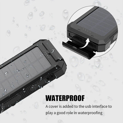 Solar Power Bank 30000mAh Portable Solar Charger Backup Battery