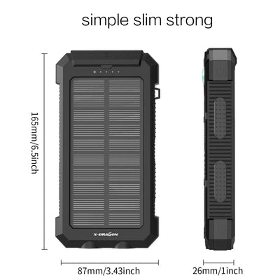 Solar Power Bank 30000mAh Portable Solar Charger Backup Battery