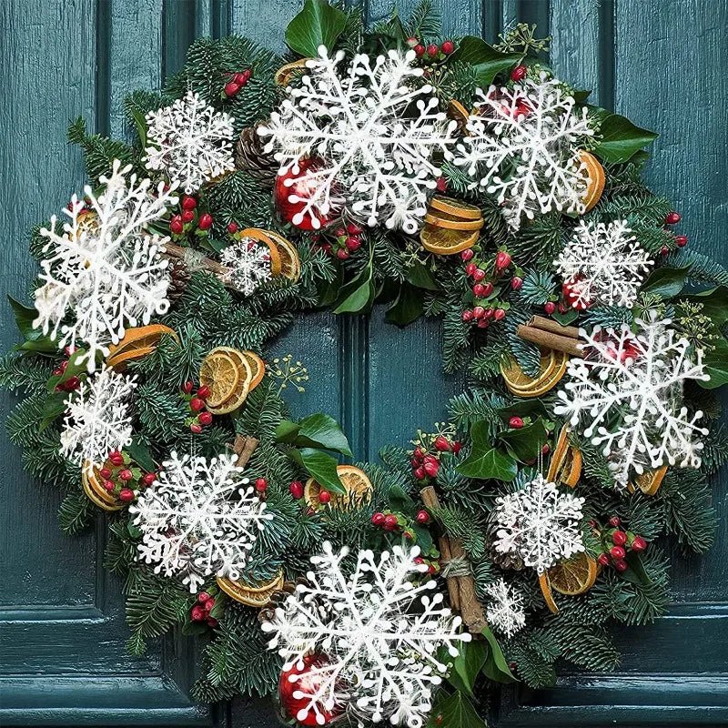 Large Snowflake Ornaments Glittering Christmas Tree Decor And DIY Garlands