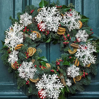 Large Snowflake Ornaments Glittering Christmas Tree Decor And DIY Garlands