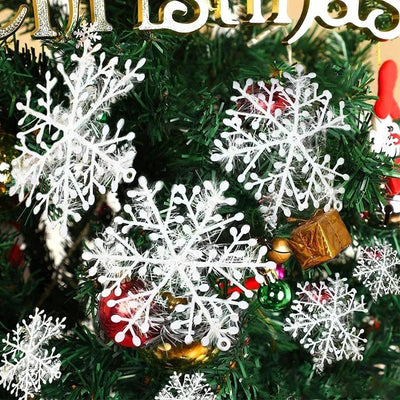 Large Snowflake Ornaments Glittering Christmas Tree Decor And DIY Garlands