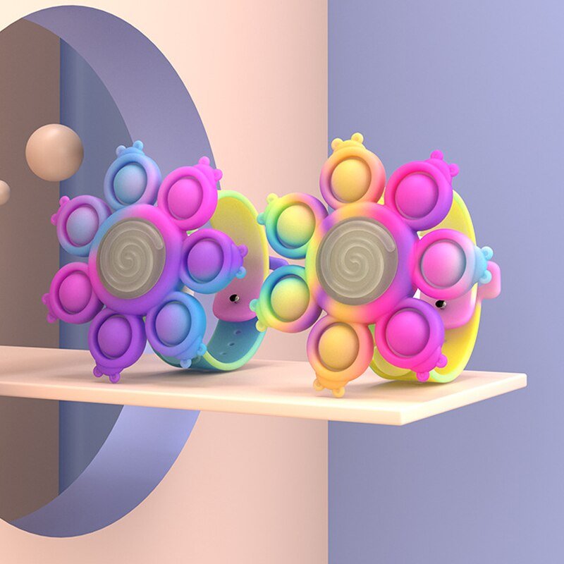 Spinning Pop Bubble Bracelet Stress Relief Wristband For Kids
