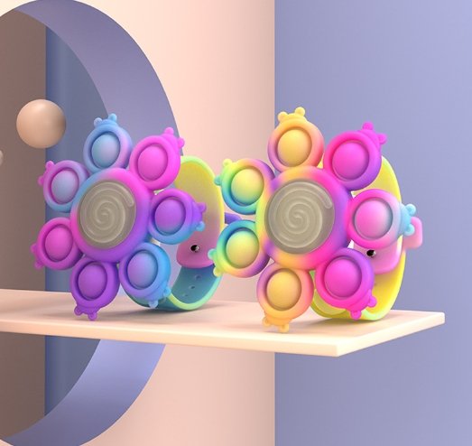 Spinning Pop Bubble Bracelet Stress Relief Wristband For Kids
