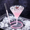 Spiral Straw Cocktail Glass Stylish Triangle Martini Whiskey Party Glass