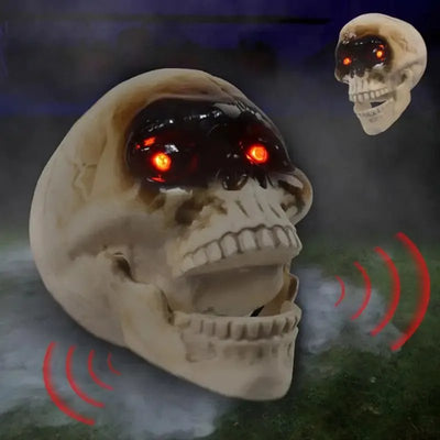 Halloween Skull Decoration With Motion Sensor And Scary Sound Effects