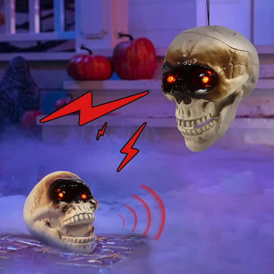 Halloween Skull Decoration With Motion Sensor And Scary Sound Effects