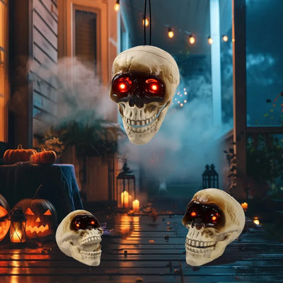 Halloween Skull Decoration With Motion Sensor And Scary Sound Effects