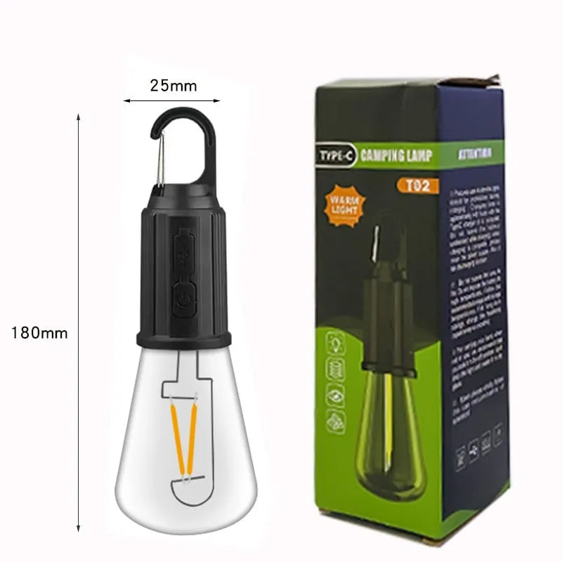 Outdoor Camping Rechargeable Light Bulb Hanging Type-C Retro Lighting