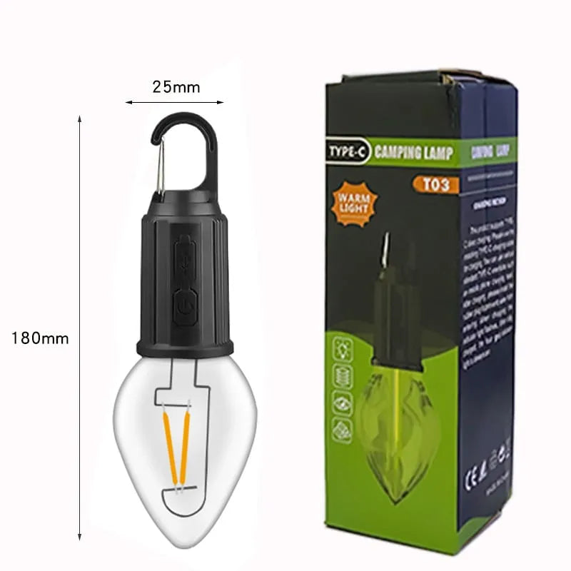 Outdoor Camping Rechargeable Light Bulb Hanging Type-C Retro Lighting
