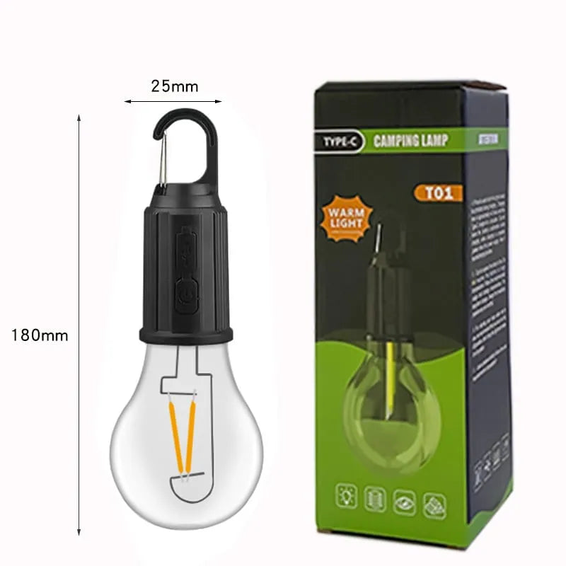 Outdoor Camping Rechargeable Light Bulb Hanging Type-C Retro Lighting