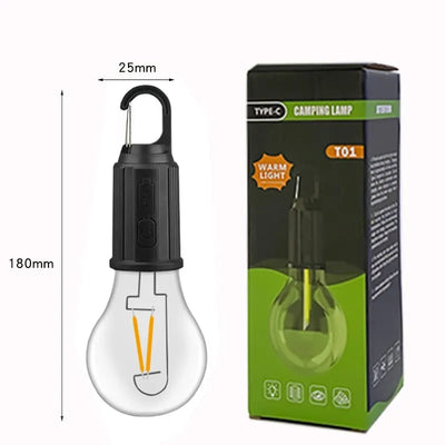 Outdoor Camping Rechargeable Light Bulb Hanging Type-C Retro Lighting