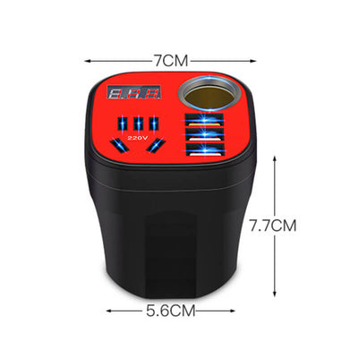 Car Power Inverter Cup Type Converter With Quick Charge Function