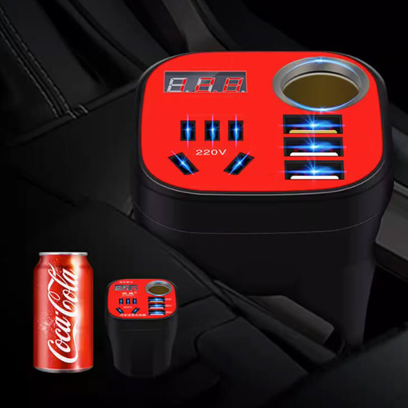 Car Power Inverter Cup Type Converter With Quick Charge Function