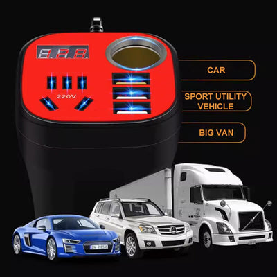 Car Power Inverter Cup Type Converter With Quick Charge Function