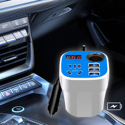 Car Power Inverter Cup Type Converter With Quick Charge Function